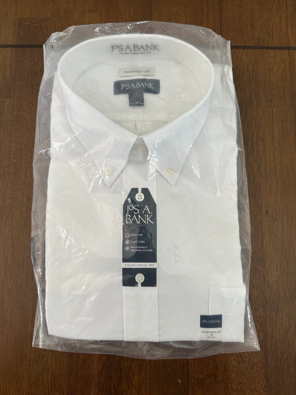 Jos. A. Bank White Trad Fit Sz 18 Button Down Men's Dress Shirt - Picture 2 of 10
